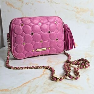 Rebecca Minkoff lambskin studded camera bag with fringe